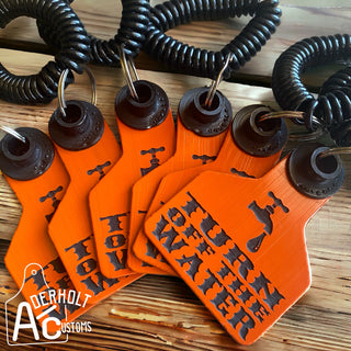 Engraved Ritchey Turn Off The Water Reminder Tag - Aderholt Customs - Custom Ear Tags & More