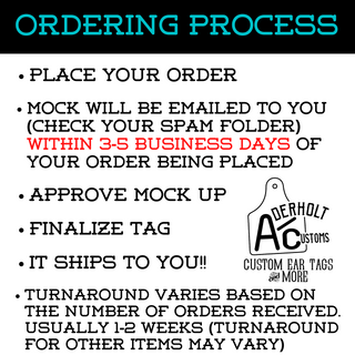 Custom Buyer Thank You Ear Tag Keychain - Aderholt Customs - Custom Ear Tags & More