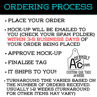 MCT Laser Engraved Cattle Ear Tags - Aderholt Customs - Custom Ear Tags & More