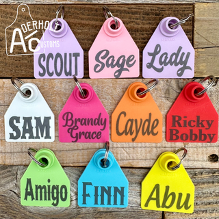 Custom Ear Tag Dog Collar Tag -  Laser Engraved - Aderholt Customs - Custom Ear Tags & More