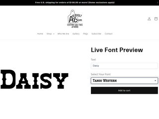 Give Our Live Font Preview A Try -- See Your Text in Any of Our Available Fonts Custom Design Tools