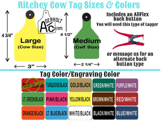 Custom Engraved Ritchey Ear Tag - Aderholt Customs - Custom Ear Tags & More