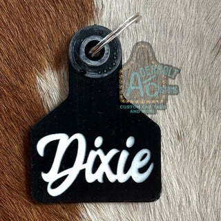 Dixie - RTS Laser Engraved Ritchey Small Livestock Ear Tag - Aderholt Customs - Custom Ear Tags & More