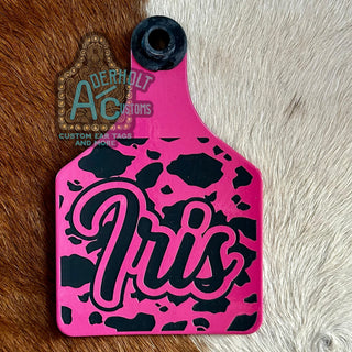 Iris - RTS Laser Engraved Ritchey Cattle Ear Tag - Aderholt Customs - Custom Ear Tags & More