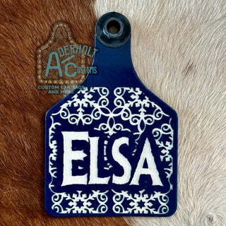 Elsa - RTS Laser Engraved Ritchey Cattle Ear Tag - Aderholt Customs - Custom Ear Tags & More