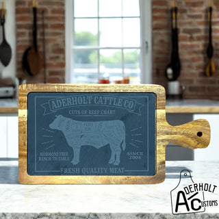 Acacia Wood/Slate Cutting Board - Aderholt Customs - Custom Ear Tags & More