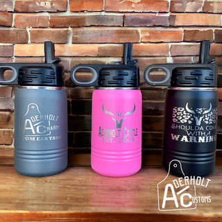 Custom Laser Engraved Water Bottles - Aderholt Customs - Custom Ear Tags & More