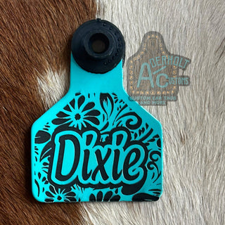 Dixie - RTS Laser Engraved Ritchey Small Livestock Ear Tag - Aderholt Customs - Custom Ear Tags & More