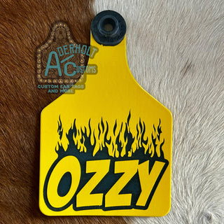 Ozzy - RTS Laser Engraved Ritchey Cattle Ear Tag - Aderholt Customs - Custom Ear Tags & More