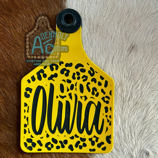 Olivia - RTS Laser Engraved Ritchey Cattle Ear Tag - Aderholt Customs - Custom Ear Tags & More