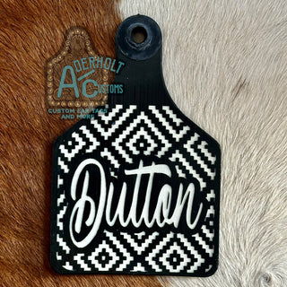 Dutton - RTS Laser Engraved Ritchey Cattle Ear Tag - Aderholt Customs - Custom Ear Tags & More