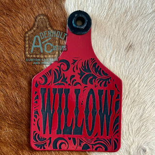 Willow - RTS Laser Engraved Ritchey Cattle Ear Tag - Aderholt Customs - Custom Ear Tags & More