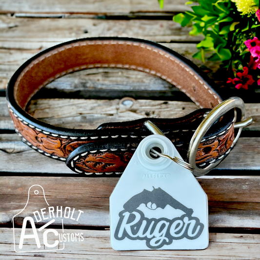 Custom Ear Tag Dog Collar Tag -  Laser Engraved