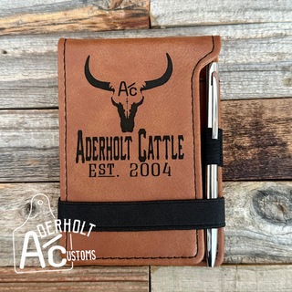 Branded Note Pad/Pen - Aderholt Customs - Custom Ear Tags & More