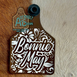 Bonnie May - RTS Laser Engraved Ritchey Cattle Ear Tag - Aderholt Customs - Custom Ear Tags & More