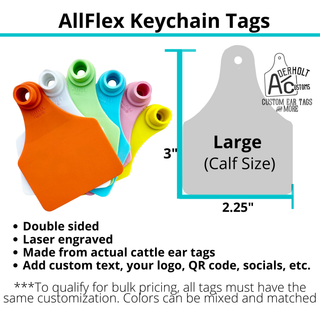 Bulk AllFlex Keychain tags - Aderholt Customs - Custom Ear Tags & More