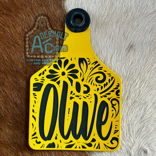 Olive-RTS Engraved Ritchey Cattle Ear Tag