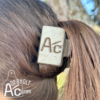 Branded Genuine Cowhide Hair Claws - Aderholt Customs - Custom Ear Tags & More