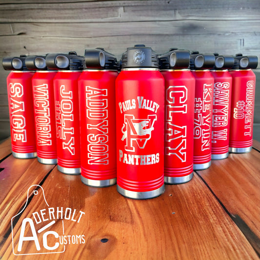 Pauls Valley Panthers Stainless Steel Insulated Water Bottles