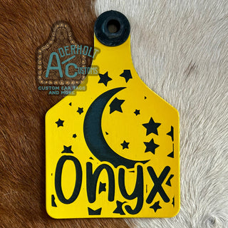 Onyx - RTS Laser Engraved Ritchey Cattle Ear Tag - Aderholt Customs - Custom Ear Tags & More