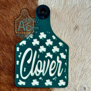 Clover - RTS Laser Engraved Ritchey Cattle Ear Tag - Aderholt Customs - Custom Ear Tags & More