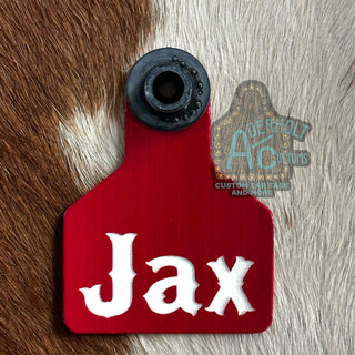 Jax - RTS Laser Engraved Ritchey Small Livestock Ear Tag - Aderholt Customs - Custom Ear Tags & More