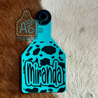 Miranda - RTS Laser Engraved Ritchey Cattle Ear Tag - Aderholt Customs - Custom Ear Tags & More