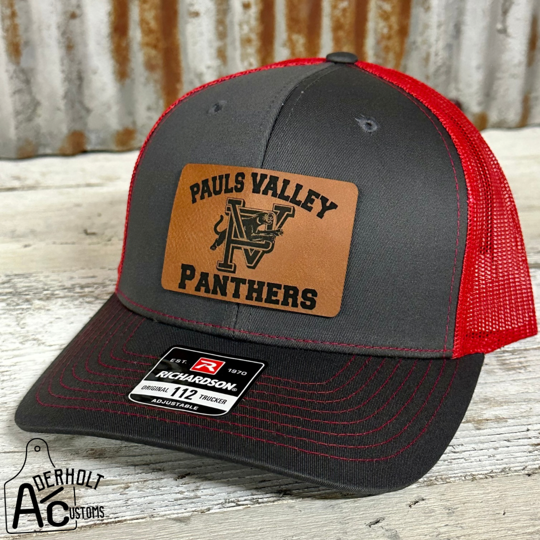 Pauls Valley Panthers Rectangle Patch Hats