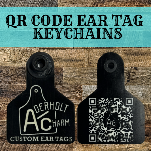 Custom QR Code Ear Tag Keychains