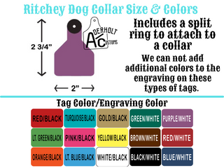 Custom Engraved Ritchey Ear Tag Dog Collar Tag - Aderholt Customs - Custom Ear Tags & More