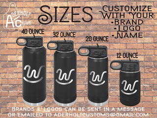 Custom Laser Engraved Water Bottles - Aderholt Customs - Custom Ear Tags & More